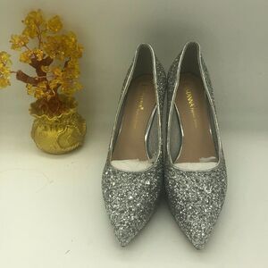 Eastanna Pointed Toe High Heel Glitter Stiletto Wedding Bride Shoes